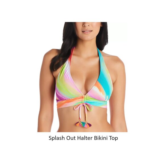 NWT Bleu Rod Beatty Women's Bikini Bandeau Top Multicolor Sz 4-36DD $100 12HL746 - Picture 6 of 9